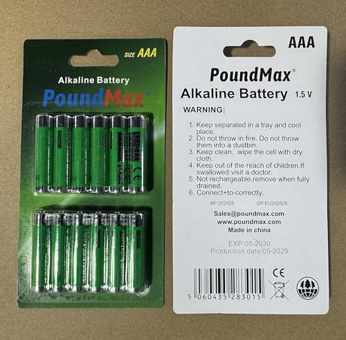 12 x AAA LR03 1.5 V Alkaline High-Performance Batteries Powerful and Durable LONG LASTING Compatible for Toys Computer Accessories, Torches and Radio, Clocks, Microphone more ..