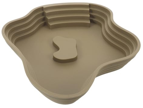 Kisangel Bassin de Baignade pour Tortues et Reptiles avec Rampe, Grand Bassin en Plastique Facile à Nettoyer, Abreuvoir Stable et Profond pour Terrarium Intérieur et Extérieur, 1 Pièce,