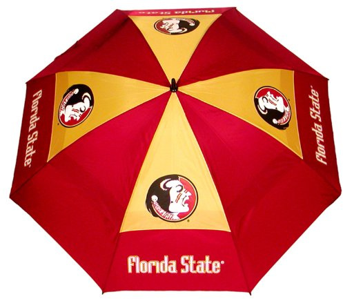 Team Golf NCAA Florida State Seminoles Golf Umbrella 62 Golf Umbrella with Protective Sheath, Double Canopy Wind Protection Design, Auto Open Button