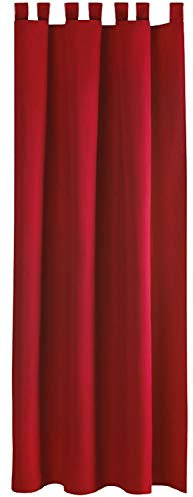 Bestlivings, tenda decorativa oscurante, con passanti, in micro raso, Tessuto, Rot - Salsa, 140x145cm