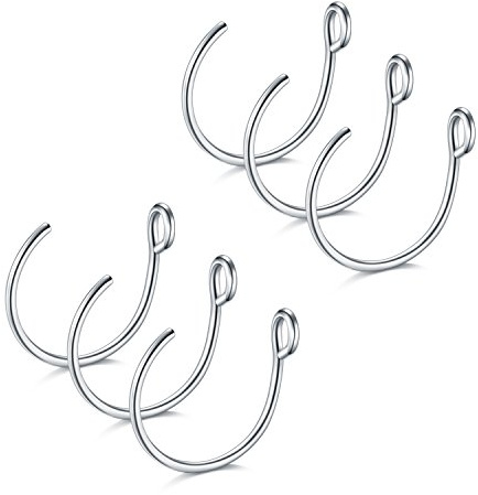 D.Bella Fake Nose Ring Hoop 20G Faux Septum Piercing Jewelry 8mm Faux Lip Piercing Clip on Non Piercing