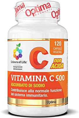 Colours of Life Vitamina C 500 - Integratore Di Vitamina C - Funzione Antiossidante- 120 Capsule Vegetali