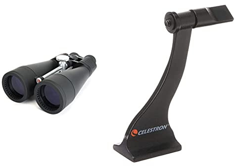 Celestron 71018 SkyMaster 20x80mm Porro Prism Binoculars with Multi-Coated Lens, BaK-4 Prism Glass and Carry Case, Black & 93524 Roof and Porro Binocular Tripod Adapter, Black