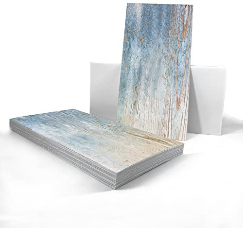 Alwayspon Piastrelle adesive in vinile per pavimenti e pareti, antiscivolo, con retro adesivo, per cucina, bagno, autoadesive, in PVC, per fai da te, legno blu costiero, 30 x 15 cm, set da 24 pezzi