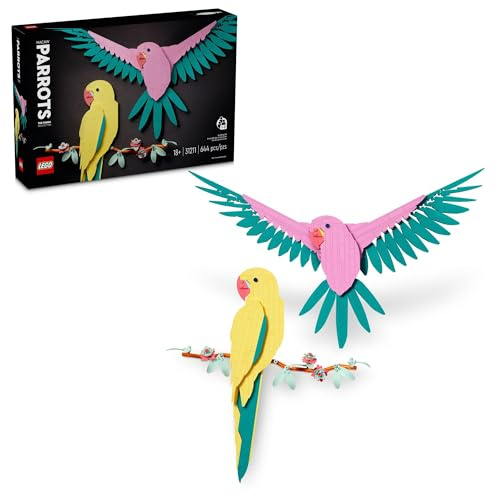 LEGO Art The Fauna Collection - Pappagalli ara, opera d'arte da parete per decorazione soggiorno, idea decorativa per ufficio e casa, costruire e esporre attività creative per adulti artistici, 31211