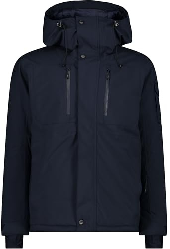 CMP - Giacca sci da uomo con cappuccio fisso, Black Blue, 50