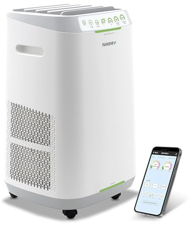 Nuwave Forever Smart Air Purifier for Home, Never Replace Air Filter System, Patented 7-Stage Filtration, Cleans Large Room up to 2,002 Sq Ft, Adjustable Flow Panel, Washable & Reusable Filters
