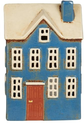 IB Laursen Haus f/Teelicht Nyhavn 1 Dachfenster braune Tür, B: 7,5 H: 20,5 L: 10