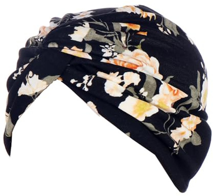 SONZECRLEE - Foulard pour femme pour chimio avec foulards pour patients atteints de cancer, foulard pour femme, chapeau chimio, motif ethnique avec décorations florales scintillantes., 17, Erwachsener
