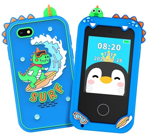 Phone for Kids, Kids Smart Phone for 3-8 Boys Toy, Pretend Play Toddler Phone with Camera & Games, Touchscreen Learning Educational Toy, Christmas Birthday Gift for 3 4 5 6 7 8 Year Old Boys (Blue)