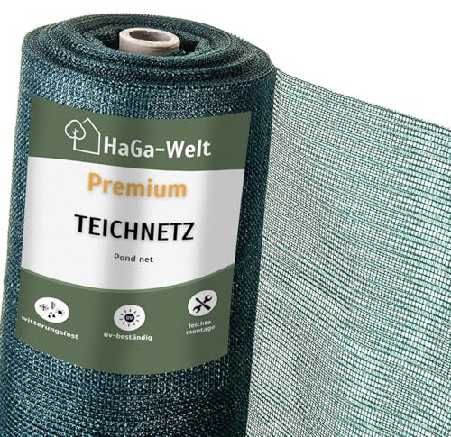 HaGa Premium Teichnetz & Pool Abdecknetz – 2,6 m Breite | 10m Länge | dunkelgrün – UV-beständiges, feinmaschiges Schutznetz für Gartenteich & Gartenpool – zuschneidbar als Laubnetz & Teichzubehör