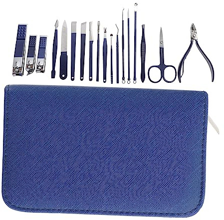 Mikikit Manicure e Pedicure in Acciaio Inossidabile Strumenti per Unghie e Taglio Kit Casa per Unghie Bordi