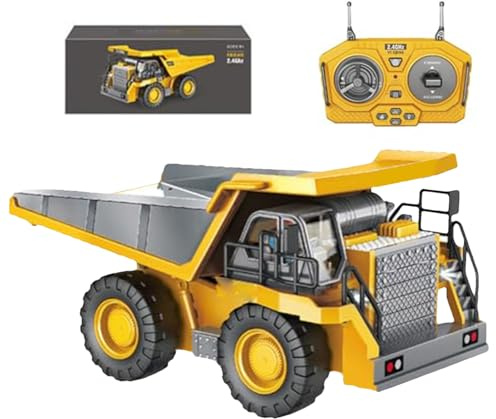 Camión volquete RC para niños, Camión volquete teledirigido | Juguetes de ingeniería de vehículos de construcción RC para mayores de 6 años - Vehículos de juguete de construcción con pilas con luce