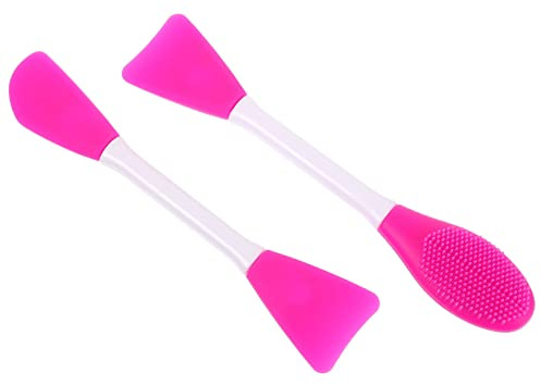 Veemoon Brochas para Mascarillas Faciales Pinceles Aplicadores de Silicona Color Morado Herramienta de Belleza para Cuidado de Piel para Mascarillas de Barro