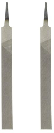 HARFINGTON 2pcs Flat Medium Cut File 6 Double Cut Teeth High Carbon Steel Hand Rasp File without Handle for Metal Wood Deburring Removing