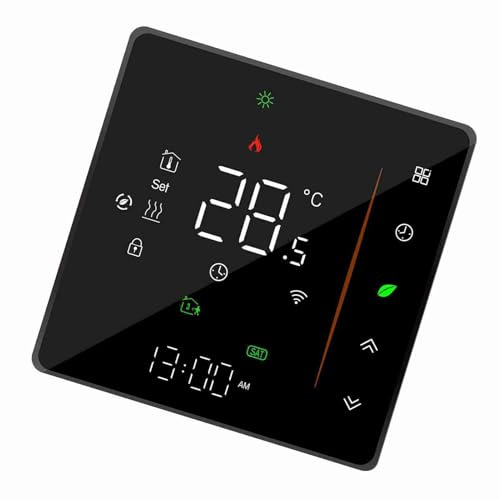 Fesjoy WiFi Smart Termostat Temperaturkontroll med Röststyrning/APP/veckoprogrammerbar för Hem/kontor, Vit Färg (för elektrisk golvvärme)