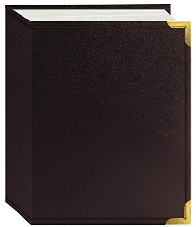 Pioneer 100 Pocket Burgundy Sewn Leatherette Cover with Brass Corner Accents Photo Album, 4 by 6-Inch