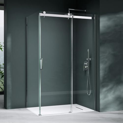 Mai & Mai Duschkabine 90x120 cm Eckdusche Dusche mit Schiebetür inkl. Duschtasse Sicherheitsglas 8mm ESG beidseitige NANO-Beschichtung Dusche R-17