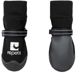 RC Pet Products Strider Dog Boot, Water Resistant, Paw Protection, Large, Black