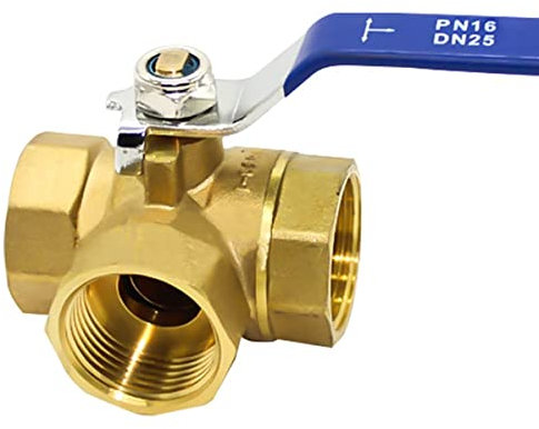 Vanne À Bille En Laiton À Trois Voies, 1/4 3/8 1/2 3/4 1 Interrupteur D'eau Vanne À Bille En Laiton De Type T Filetage Femelle Vanne À Bille De Tuyau À Port Complet (Size : 1)