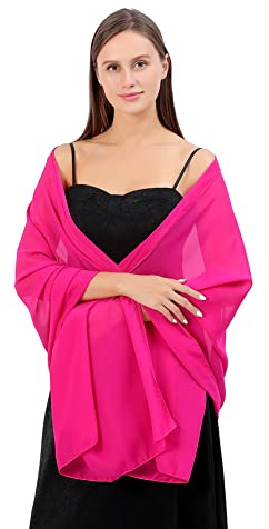 Proumhang Kvinnor Mjuka Chiffonsjalar Scarves Wraps för Brud brudtärna bröllop fest kväll Klänning och speciella tillfällen Klänningar 70cm x 200cm Rosenröd