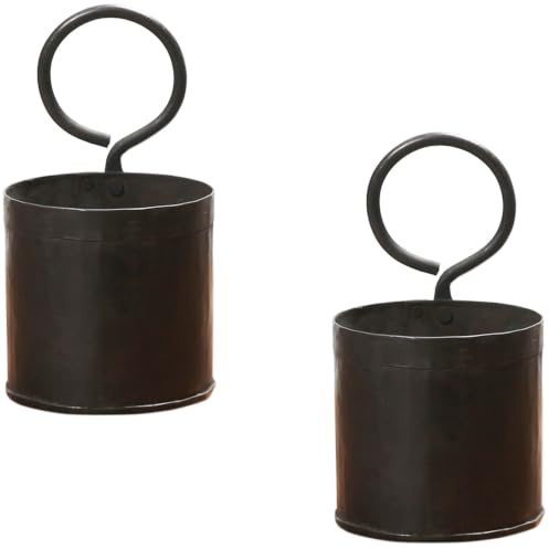 2er Set Vintage Blumentopf Solia handgefertigt aus Metall 20 cm modern