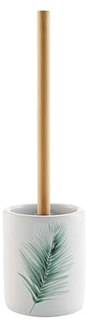 douceur d'intérieur Havane - Escobilla de váter, diámetro de 10 x 36,5 cm, cerámica Estampada y bambú