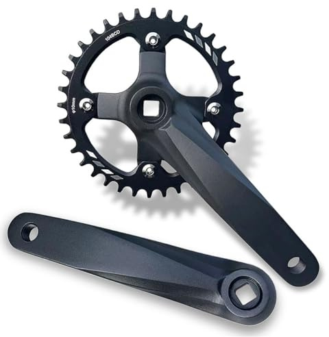 152/165/170 MM Mountainbike vevsats fyrkantiga koniska vevsatser 104 32/34/36/38T Enkelhastighet smalt brett kedjekrans vevarmset for 7/-12 hastigheter aluminiumlegering(Schwarz,170MM 36T)