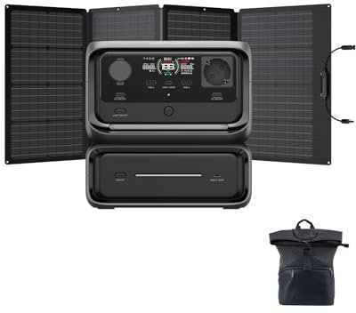 ECOFLOW RIVER 3 Max Tragbare Powerstation mit 160 W Solarpanel, 572 Wh LFP Batterie, bis zu 1 200 W Leistung, kabellose Verbindung, Solargenerator für Outdoor, Camping, Wohnmobil, Reise