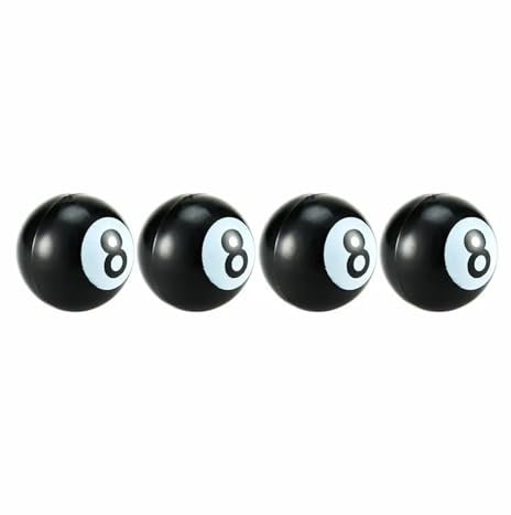 4Pcs/Set Universal Car Motorcycle Bicycle Tire Valve Caps 8 Ball Design Leakproof Dust Covers