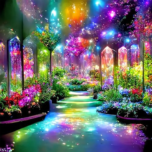 DPIDEA Diamond Painting 5D Pintura de diamante Coloridos Diamond Painting Adultos Piedras Redondas para decoración de pared, 30x40cm