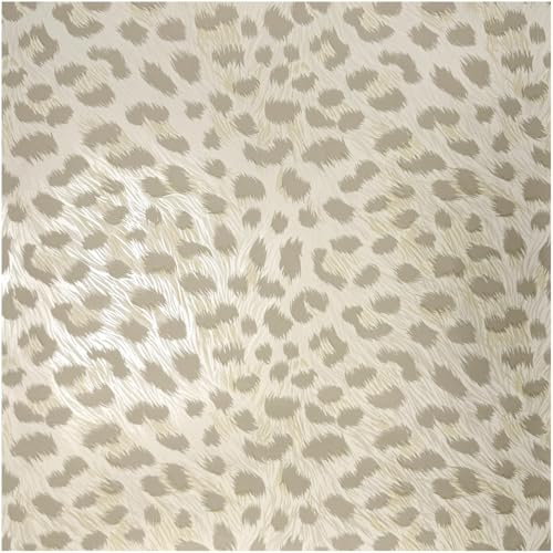 Neutral Animal Print Wallpaper Taupe Cream Soft Fur Effect Spotted Pattern Textured Look Vinyl Wall Covering for Living Room Bedroom Hallway Feature Wall Modern Decor Leopard Print