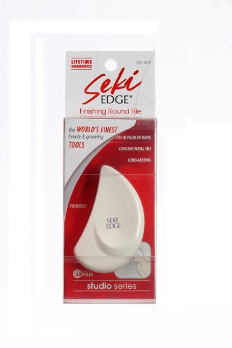 Seki EDGE SS-403 | Made in Japan | Runde Metallnagelfeile | Zugelassen für Flugzeug | Nagelfeile aus geätztem Edelstahl mit Kunststoffgriff | 7,2 x 4,3 x 0,4 cm