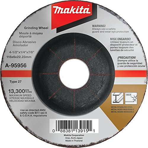 Makita-Disque Abrasif A-80640 à Ébarber Acier Inoxydable 115 X 22,2 X 6 Mm
