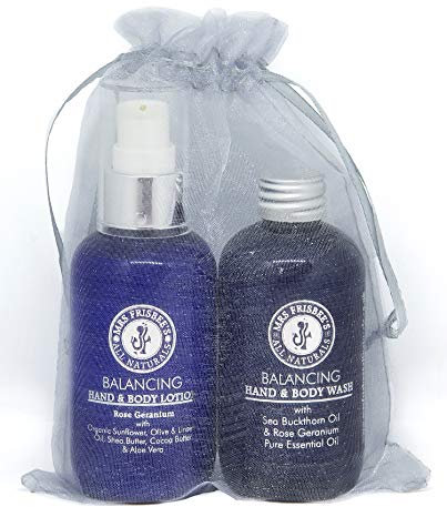 Balancing Hand and Body Care Gift Bag/Relax Mind and Body with this Aomatherapy Gift Set/Natural Botanical Ingredients/Rose Geranium Pure Essential Oil/Vegan/Organic/Natural/Handmade