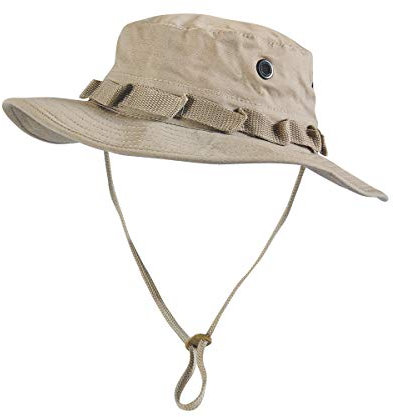 Commando Industries US Army Tropen Hut Boonie Hat Buschut Ripstop Schlapphut (Beige/XL)