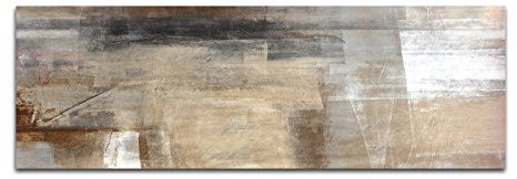 Panoramabild auf Leinwand und Keilrahmen 150x50cm Malerei Kunstwerk abstrakt braun beige