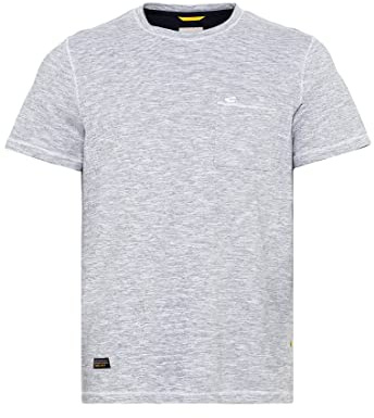 camel active Herren T-Shirt mit feinem Streifenmuster Weiß -Blau, Menswear-XL