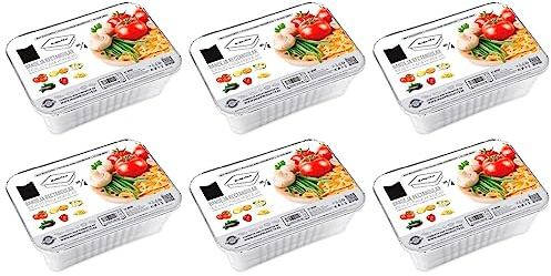 Acan Tradineur - 6 Packs de Bandejas de Aluminio - Apto para Todo de Alimentos - Resistente e higiénico - 4 Unidades por Pack - 25 x 18,5 x 7,9 cm - 24 Unidades Totales