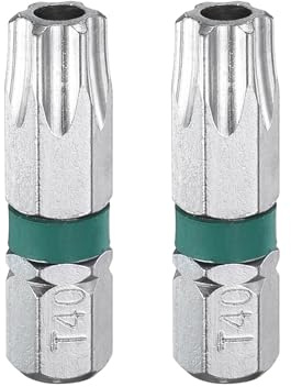 QUARKZMAN 2pz Punte Cacciavite Torx T40H 1/4 Attacco Esagonale 25mm/1 Lunghezza Stelle Magnetiche a 6 Punti Testa Esagonale Punte in Acciaio S2 Cacciavite Elettrico con Foro Testa Torx