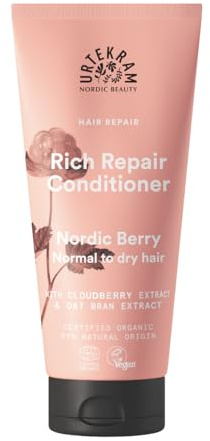 Urtekram Nordic Berry Après-Shampoing – Soin Hydratant & Réparateur avec Aloe Vera, Graines de Chia & Mûre Arctique – Nourrit, Adoucit & Redonne de l’Éclat – Vegan & Naturel – 180 ml