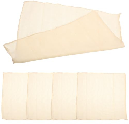 FONDOTIN 5 Piezas Paño de Queso Muselina de Algodón Reutilizable 40x40 Cm para Colar Tofu, Yogur y Jugos, Tela Gasa Dobladillo para Cocina y Conservas Domésticas
