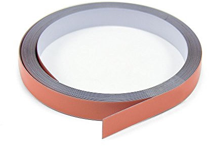 Magnet Expert 12.5mm wide x 0.4mm thick Gloss White Steel Tape with Premium Self Adhesive ( 5m Roll )