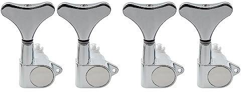 Musiclily Basic 4-in-line Geschlossene Bass Mechaniken Tuners Tuning Pegs Machine Heads Set für 4-Saiter E-Bass, Chrom