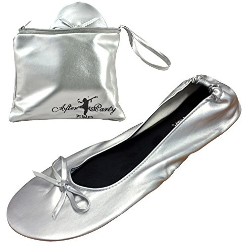 After Party Pumps® Ladies Roll Up Shoes Fold Up Pumps with Carrier Pouch 3 Ranges Original Animal Sequin
