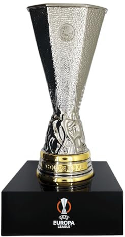 UEFA EUROPA LEAGUE Replica-Trofeo su piedistallo in Acrilico (150 mm) Unisex Adulto, Argento, 15 cm