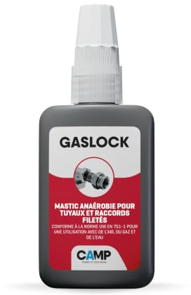 CAMP GAS LOCK Sigillante per tubi e raccordi filettati, per impianti aria, gas, acqua, oli, 50ml