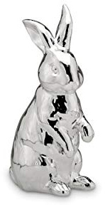 Hermann Bauer jun. Kollektion Osterdeko Hase stehend Porzellan silber