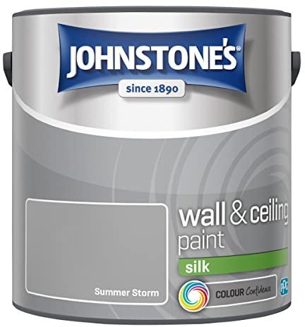 Johnstone's - Wall & Ceiling Paint - Summer Storm - Silk Finish - Emulsion Paint - Fantastic Coverage - Easy to Apply - Dry in 1-2 Hours - 12m2 Coverage per Litre - 2.5L (423775)