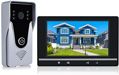 AMOCAM Wired Video Intercom System, 7 Inch Monitor Video Doorbell Camera